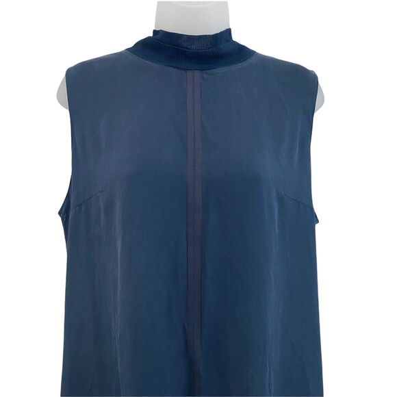 Kit Ace XL Ryder Sleeveless Silk Dress Blue NO SIZE BRAND TAG Short High Neck - Picture 2 of 11